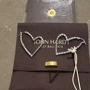 John Hardy Silver Heart Earrings